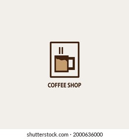 ilustración vectorial de vidrio para icono, símbolo o logotipo de la cafetería