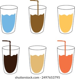 glass vector orange juices with white background