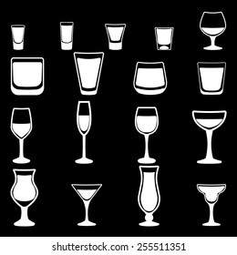 Glass vector silhouette collection