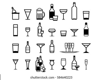Glass vector silhouette collection