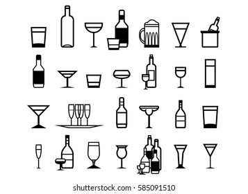 Glass vector silhouette collection