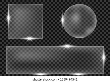 Glass Vector Tranparant , Template For Banner, Flyer, Business emblem Isolated Illustration , Symbol Sign Modern Frame 
