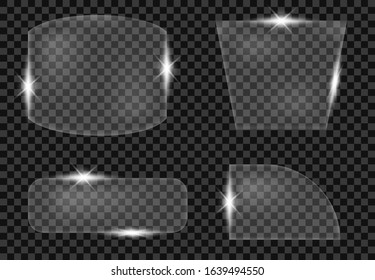 Glass Vector Tranparant , Template For Banner, Flyer, Business emblem Isolated Illustration , Symbol Sign Modern Frame 
