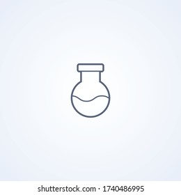 Glass vessel, vector best gray line icon on white background, EPS 10