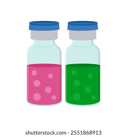 Glass Vial Flat Icon, Vector illustration