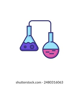 Glass vials line icon. Science, biology, investigation. Science concept. Vector illustration for topics like science, investigation, biology