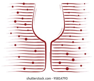 glass of vine on a white background