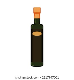 Glass Vinegar Bottle Cartoon. Glass Vinegar Bottle Sign. Isolated Symbol Vector Illustration