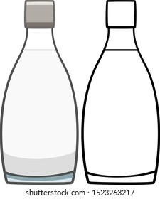 Glass vodka bottle in colored and line versions