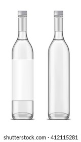 Glass Vodka Bottle With Screw Cap. 