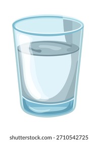 A glass of vodka. Flat vector clipart illustration with isolated background.