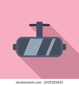 Vector plano del icono de los auriculares de cristal vr. Futuro social de cristal. Proyección de medios de persona