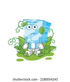 the glass waiting too long mascot. cartoon vector