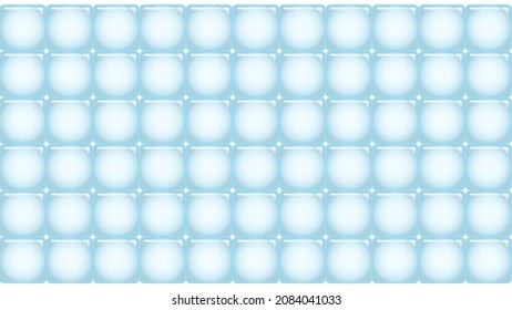 bloques de pared de vidrio, superficie brillante, vidrio sobre fondo blanco, formas de bloques redondeados, azulejos para la decoración, cubos de hielo.