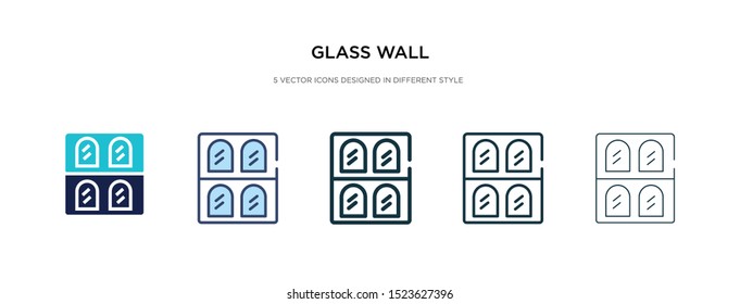 glass wall icon in different style vector illustration. two colored and black glass wall vector icons designed in filled, outline, line and stroke style can be used for web, mobile, ui