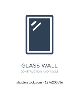 glass wall icon vector on white background, glass wall trendy filled icons from Construction and tools collection, glass wall vector illustration