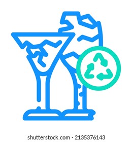 glass waste color icon vector. glass waste sign. isolated symbol illustration