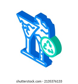 glass waste isometric icon vector. glass waste sign. isolated symbol illustration