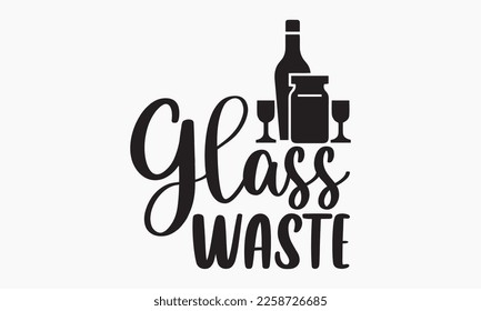 Glass waste - World Earth day concept. Earth Day 2023 typography logo. Earth Day environmental and eco-activism vector concept EPS 10