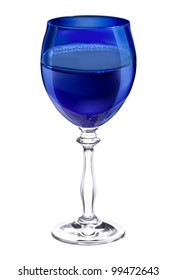 Glass of water blue