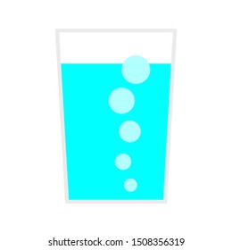 glass of water with blue liquid isolated on white background. vector illustration
