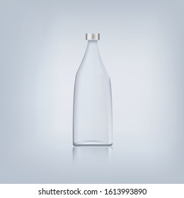 glass water bottle isolated, vector