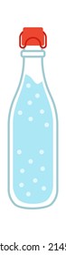Glass water bottle. Vector illustration