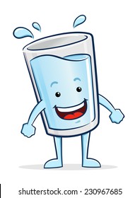 Glass Of Water Cartoon Character