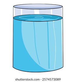 Glass of Water Cartoon Vector Illustration