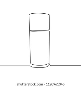Glass of water continuous line vector illustration isolated on white background.