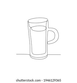 a glass of water - Continuous one line drawing