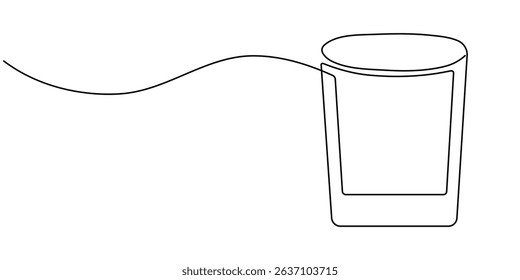 Glass with water continuous one line drawing, A glass of water with one continuous line drawing. Black line minimalism. Modern outline, water glass vector graphic illustration, Wine glass. Bicolor