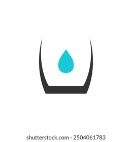 glass with water drop vector logo icon design