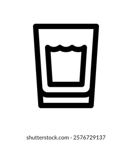 Glass of water. Editable stroke vector icon.