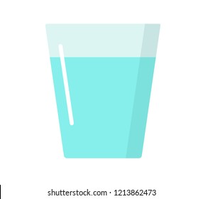 glass of water flat design isolated on white background