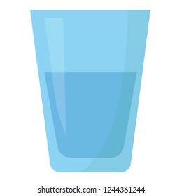 glass of water flat design isolated on white background
