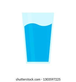 Glass of water flat design isolated on white backgroun