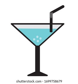 glass of water flat design isolated on white background