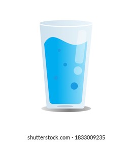 glass of water flat design isolated on white background