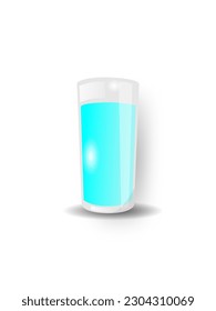 Glass of water flat design isolated on white background