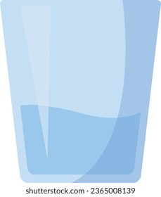 glass of water flat design isolated on white background