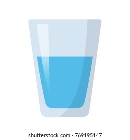 glass of water flat design isolated on white background