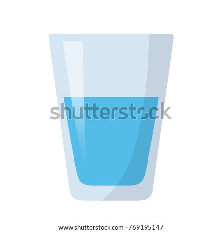 glass of water flat design isolated on white background