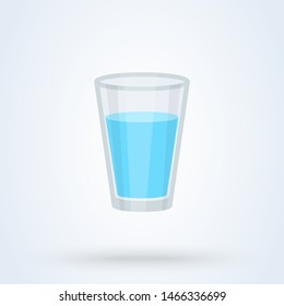 glass of water flat design. vector modern icon illustration.