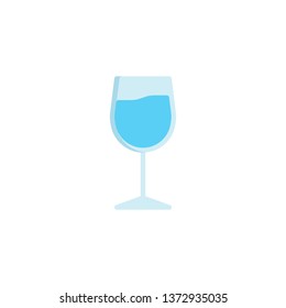 Glass of water flat icon, vector sign, Water glass colorful pictogram isolated on white. Symbol, logo illustration. Flat style design
