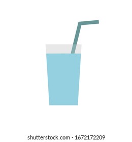 glass of water flat icon, vector illustration
