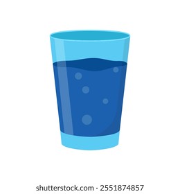 Glass of Water Flat Icon, Vector illustration