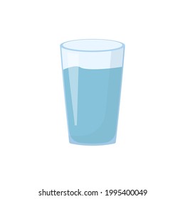 Glass with water flat icon.Vector illustration isolated on white background.Eps 10.