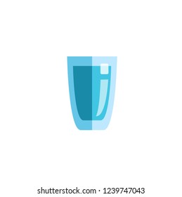 Glass of water flat style icon, symbol. Vector illustration