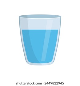 glass of water flat vector design isolated on white background